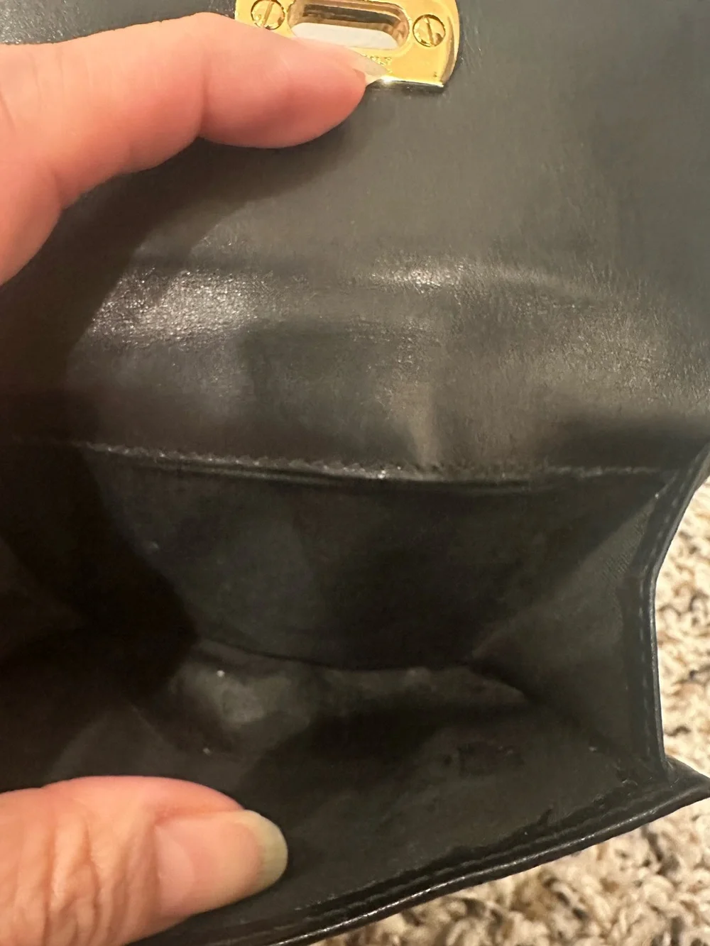 Men’s Ferragamo Leather Small Wallet with Gold Tone Turnlock